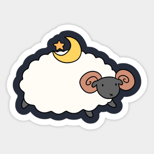 Star Moon Ram Sticker